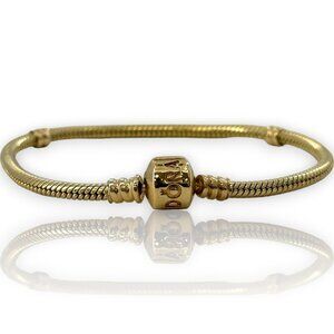 Pandora Moments Collection 14kt Yellow Gold Snake Chain Bracelet 7.5" Length